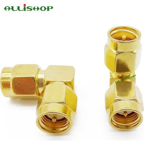 SMA RF Coax Adapter SMA Male Plug to SMA Male Plug 90 Degree Right Angle RF Coaxial Coax Assembly RF SMA Adapter Connector