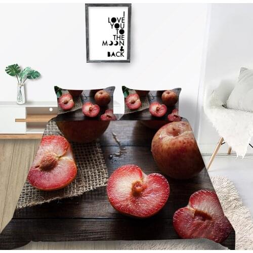 Cherry Bedding Set King Size Fresh Fashionable Fruit Duvet Cover Vintage Single Queen Twin Full Double Unique Design Bed Set