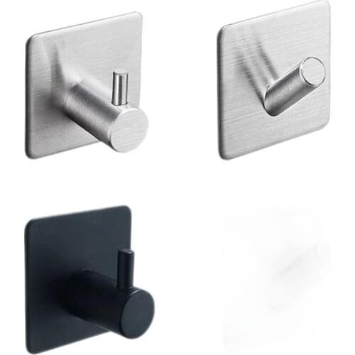 Black Robe Hook Wall Hook Towel Hook for Bathroom Stainless Steel Coat Hook Rustproof Hook Hanger for Kitchen Hardware