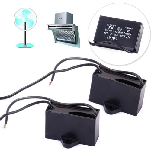 LETAOSK 2pcs CBB61 3uF 450V AC 50/60Hz 2 Wire Air Conditioner Fan Motor Running Capacitor