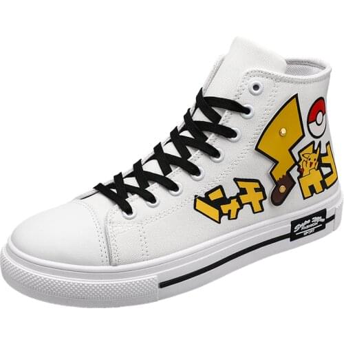 2021 Autumn Mens Shoes Casuals Lace-Up Mixed Colors Cross-tied Round Toe Novelty Cartoon Animation Low Heels Flat Canvas