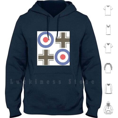 Naughts And Crosses hoodies long sleeve Raf Luftwaffer Ww2 World War World War 2 Royal Air Force German Air Force