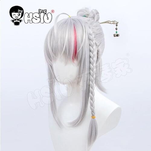 Nian cosplay Wig Game Arknights Cosplay「HSIU 」Fiber synthetic wig gift wig cap+Free Chinese style hairpin+headband