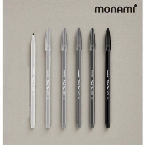 New Arrival Monami Plus Pen 3000 Water-resistant Fiber Pen Grey Series Water-resistant Light-resistant