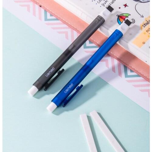 Press Type Rubber Pencil Erasers Retractable Art Drawing Sketch Pen Shape Eraser for Students School Supplies Stationery