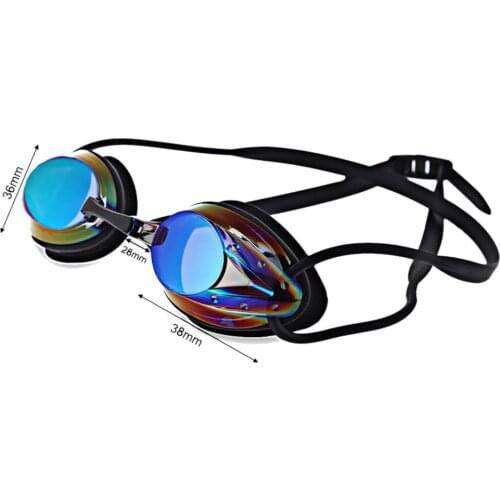 Adult Swimming Glasses Waterproof Fog Colorful Plating Small Mirror Racing Swim Glasses Comfort Silicone Goggles