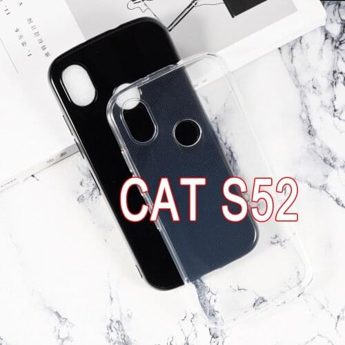 S52 Fine Hole Anti-knock Phone Case For CAT S52 Silicone Soft TPU Coque Back Cover For Cat S 52 Case