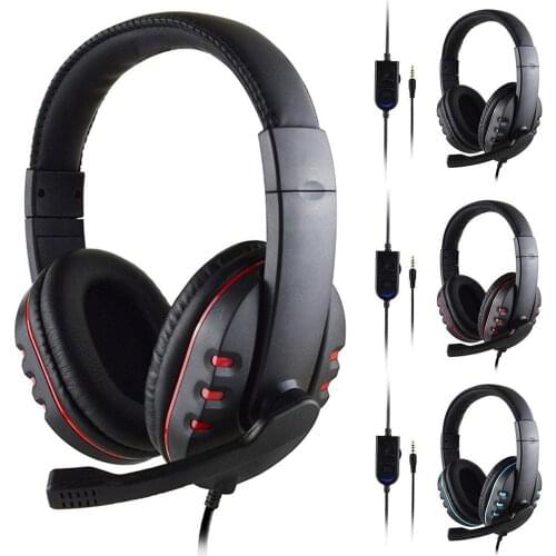 Headphones 3.5mm Wired Gaming Headset Earphones Music For PS4 Play Station 4 Game PC Chat computer With Microphone