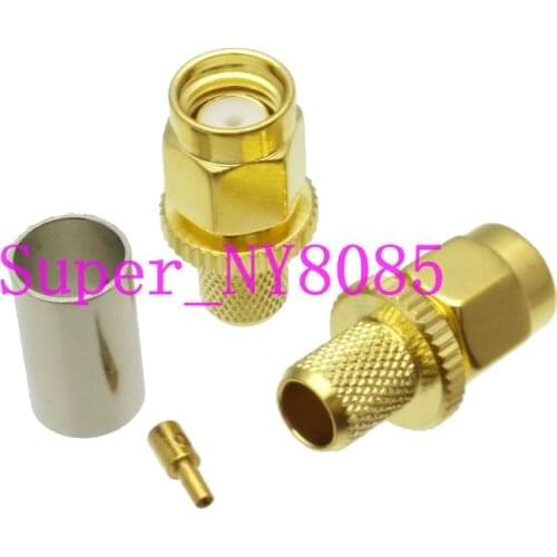 Connector RP.SMA male jack crimp RG8X RG-8X LMR240 4C-2V cable straight