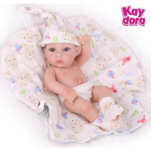 Lifelike Reborn Mini Doll Full Body Soft Silicone 11'' 28cm Realistic Girl Lovely Baby Dolls For Kid Birthday Gift Toddler