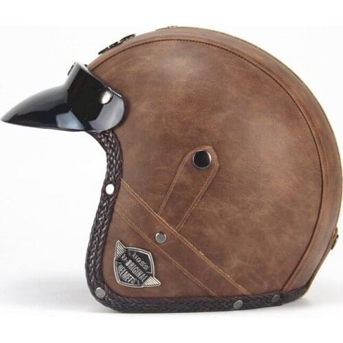 Retro helmet four seasons personality helmet electric car 3 / 4 Leather Helmet half helmet big turtle pedal helmet