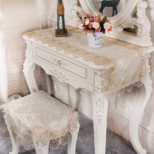 Dressing Table Cloth Tablecloth Small Fresh Lace Princess Style Modern Minimalist TV Cabinet Tablecloth Fabric Rectangle