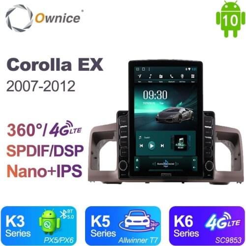 Tesla Style DSP IPS Android 10 4G LTE Car Multimedia Player Autoradio GPS Navigation For Toyota COROLLA EX 2007-2012 Car Radio