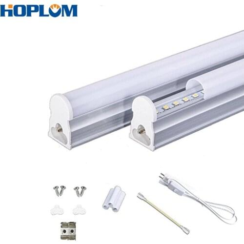 T5 LED Tube Lamp 2pcs AC 220V Fluorescent Tube Lamps Warm White Light Connect Cord + Power Switch Cable