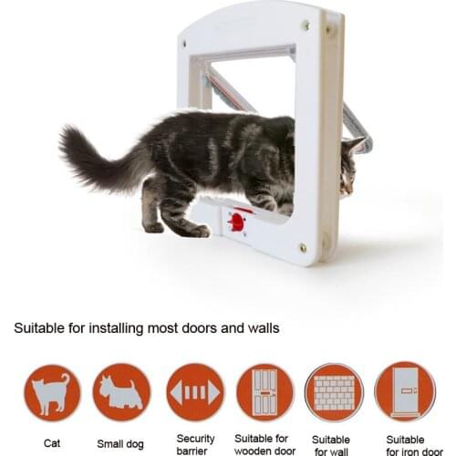 Lockable Cat Flap Door Kitten Dog Pet Lock Pet Flap Door for Household Pet Products Accessories Suitable for Any Wall or Door