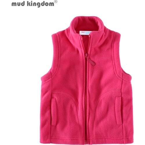 Mudkingdom Cute Boys Girls Fleece Vest Lightweight Full Zipper Kids Sleeveless Jacket