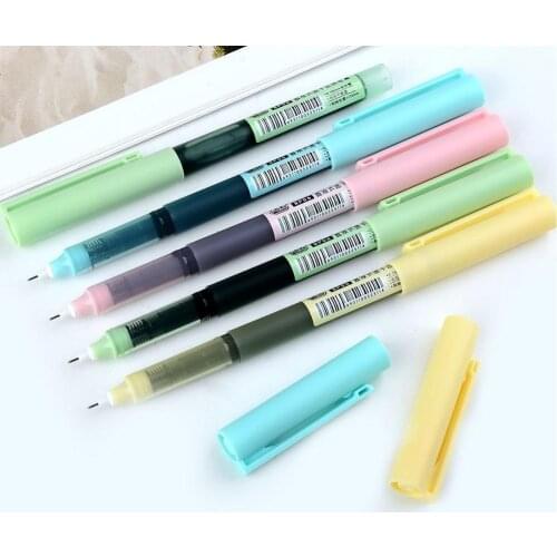 1PC Needle Simple Style Straight Liquid Gel Pen Fluent Color Writing High-Grade Office Writing Stationery Random Color