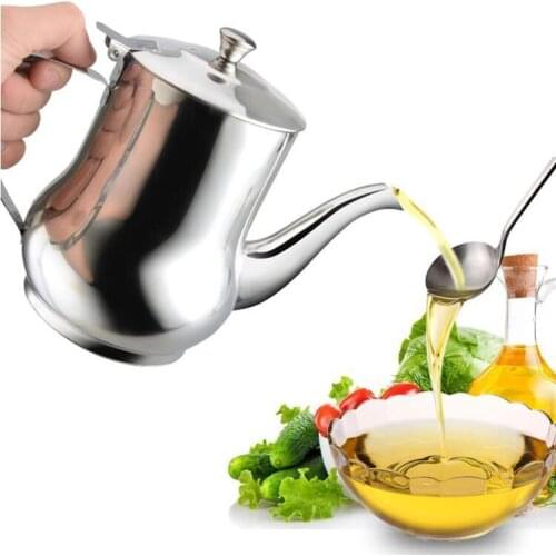 1PC Stainless Steel Olive Oil Vinegar Batcher Can Bottle Pot Kitchen Accessories Cooking Tools Set 500ml Storage Bottles OK 0647