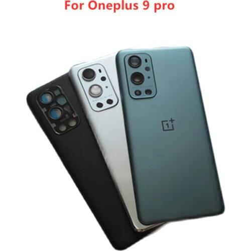 100% Original Back Battery Cover Glass Panel Rear Door Housing Case Battery Cover With Camera Lens For Oneplus 9 Pro 9Pro Phone