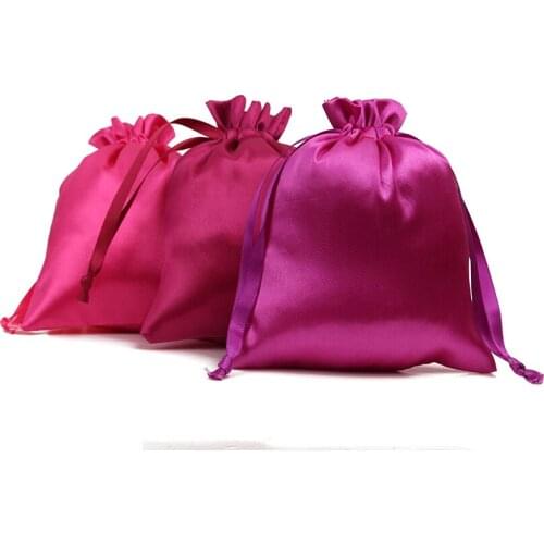 100pcs CBRL small Satin drawstring jewelry pouch Satin gift packaging bags custom printing wilget dust bag
