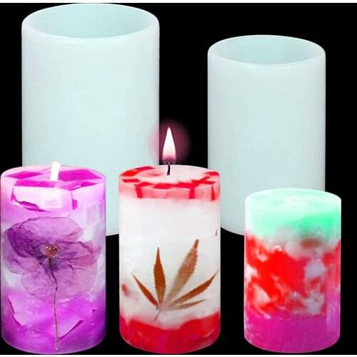 Cylinder Silicone DIY Epoxy Resin Aroma Candle Mold Clay Plaster Craft Casting Home Decor Model Candle Accessories Tools