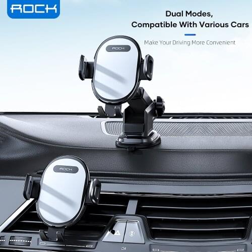 RCOK 2 in 1 Mechanical Car Phone Holder Smartphone Stands Car Rack Dashboard 360° Mobile Phone Fixed Bracket For Air Vent Stand