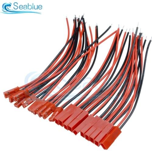 20Pcs/set 2 Pin Connector Male Female JST 2.5mm Plug Cable 22 AWG Wire For RC Battery Helicopter DIY LED Lights Decoration