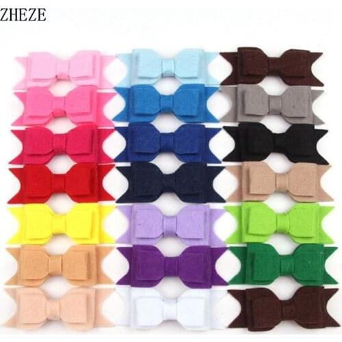 20Pcs/Lot Candy Color Felt Hair Bow Clips 9.5CM Big Children Handmade Chic Barrettes DIY Girls Hairpin Hair Accessories