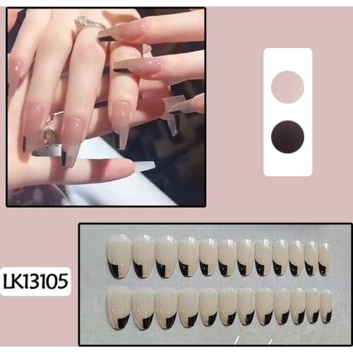 24Pcs Super Long Fake Nails Coffin Glossy Artificial Impress Press On Nails False Girls Ballerina full Cover Fingernails Tips NN
