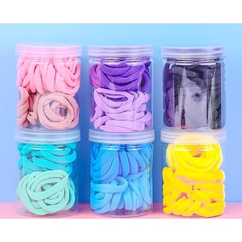 50Pcs/box Candy Color Women Hair Band Fashion Elastic Rubber Band For Girl Scrunchie Ponytail Holder Hair accessories Headdress