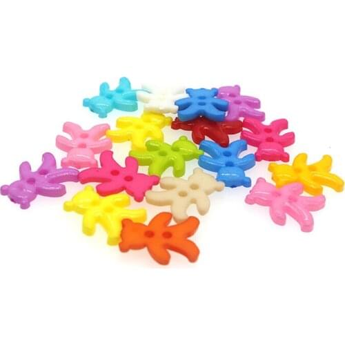 50PCs Plastic Buttons 2 holes Bear Minxed Button Latest Design Scrapbooking Sewing Accessories Craft JS7002 15*13mm