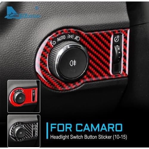 AIRSPEED Carbon Fiber for Chevrolet Camaro 2010 2011 2012 2013 2014 2015 Accessories Interior Trim Headlight Switch Button Cover