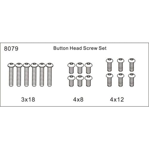 ZD racing EX07 accessories super sports car 1/7 original accessories 8079 round head screw