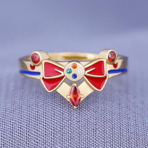 Anime Sailor Moon Ring Rings Jewelry Cosplay Prop Accessories For Girls Gifts