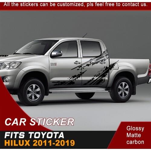 Car decals mudslinger side door tail door 4x4 off road graphic Vinyl car sticker custom fit for toyota hilux 2011-2019