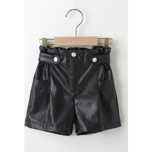 Babyinstar Toddler Children Clothing Black Pu Leather Shorts Cool Girls Fashion Wear Baby Girls Clothing Kids Casual Shorts