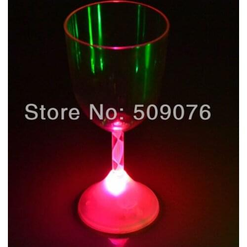 Free shipping LED Goblet Wine Cup Mug Light Glow Flashing Cocktail Whiskey Drink Bottle