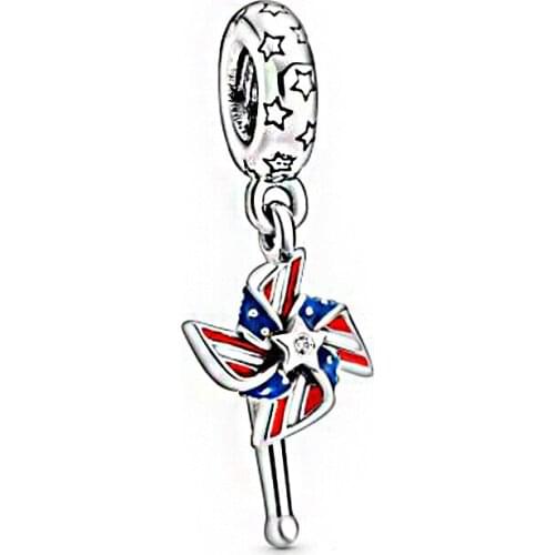 2020 Summer NEW 925 Sterling Silver Bead Fit Original Pan Bracelets American Windmill Dangle Charm DIY Women Fashion Jewelry