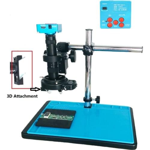 30MP 2K HDMI Digital USB Video Microscopio Camera 3D 180X 300X adjustable C-Mount lens Led lights soldering phone pcb repair