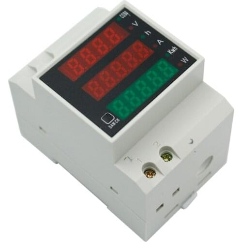 D52-2047 Multi-display Rail Digital Current Voltmeter AC Voltage Power Meter Household