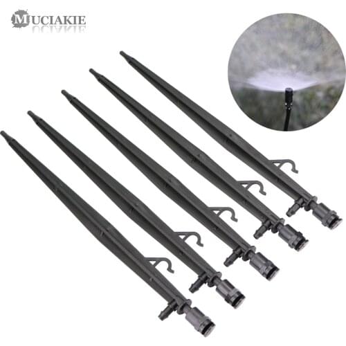 5PCS 180 Degrees Micro Jet Spray Sprinklers Garden Irrigation Water Sprinkler Head on 22.5cm Stake for Raised Bed Greenhouse