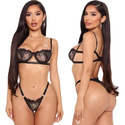 Hot Sexy Lingerie for Women Sex Set Bra Night Lace See Through Sensual Lingerie Woman Exotic Apparel Lenceria Eroticos Mujer