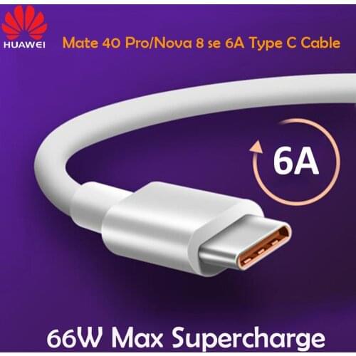Official Huawei Mate 40 30 P40 P30 Pro Honor 30 30S Magic Nova 8 7 se USB C Cable Supercharge Charger Data Sync Kable P40 Pro