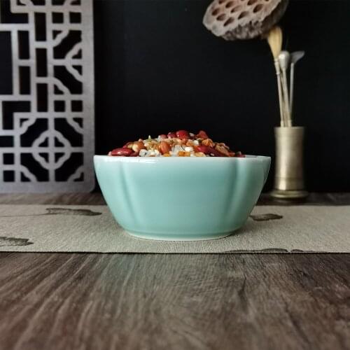 Chinese Cereal Bowl Rice Bowl 1PC Porcelain Tableware Sauce Bowl 4.5Inch Ceramic Decor Tableware Microwave and Dishwasher Safe