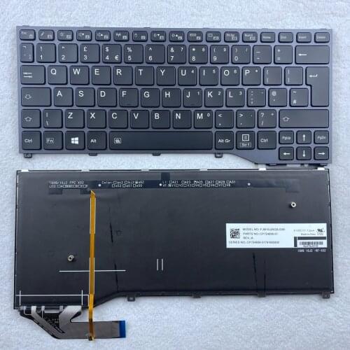 UK Backlit Laptop Keyboard For Fujitsu Lifebook P727 P728 U729x U727 U728 U729 UK Layout