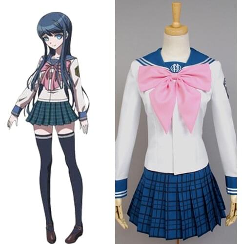 Danganronpa Sayaka Maizono Cosplay Costume Adult Women Girl Sayaka Maizono Cosplay Uniform Halloween Carnival Costume