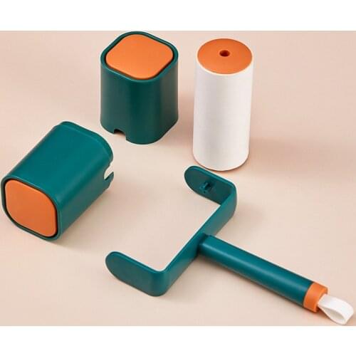 Square contrast lint sticking roller Detachable roller brush for removing hair and dust Household pet hair sticky device