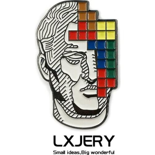 LXJERY Tetris Pin Badge On Backpack Funny Brooch Pins For Clothes Broche For Women Girls Gift