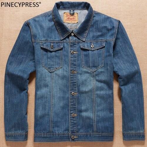 Cowboy Shirt Big Asian Size L-7XL Man 87% Cotton 13% Polyester Spring Autumn Pockets Male Jean-jacket Men Denim Jacket