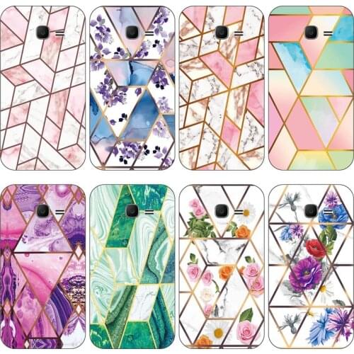 Soft Phone Case for Samsung Galaxy J1 Mini / J1 Nxt Duos J105H J105FJ105 Funda Glossy Silicone Phone Back Geometric Marble Cover